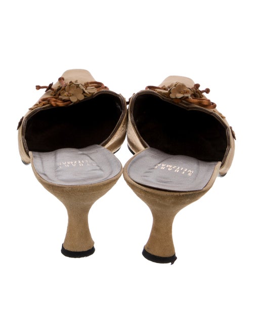 Stuart Weitzman Suede Bow Accents Mules
