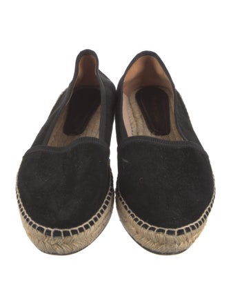 Stuart Weitzman Suede Grosgrain Trim Espadrilles