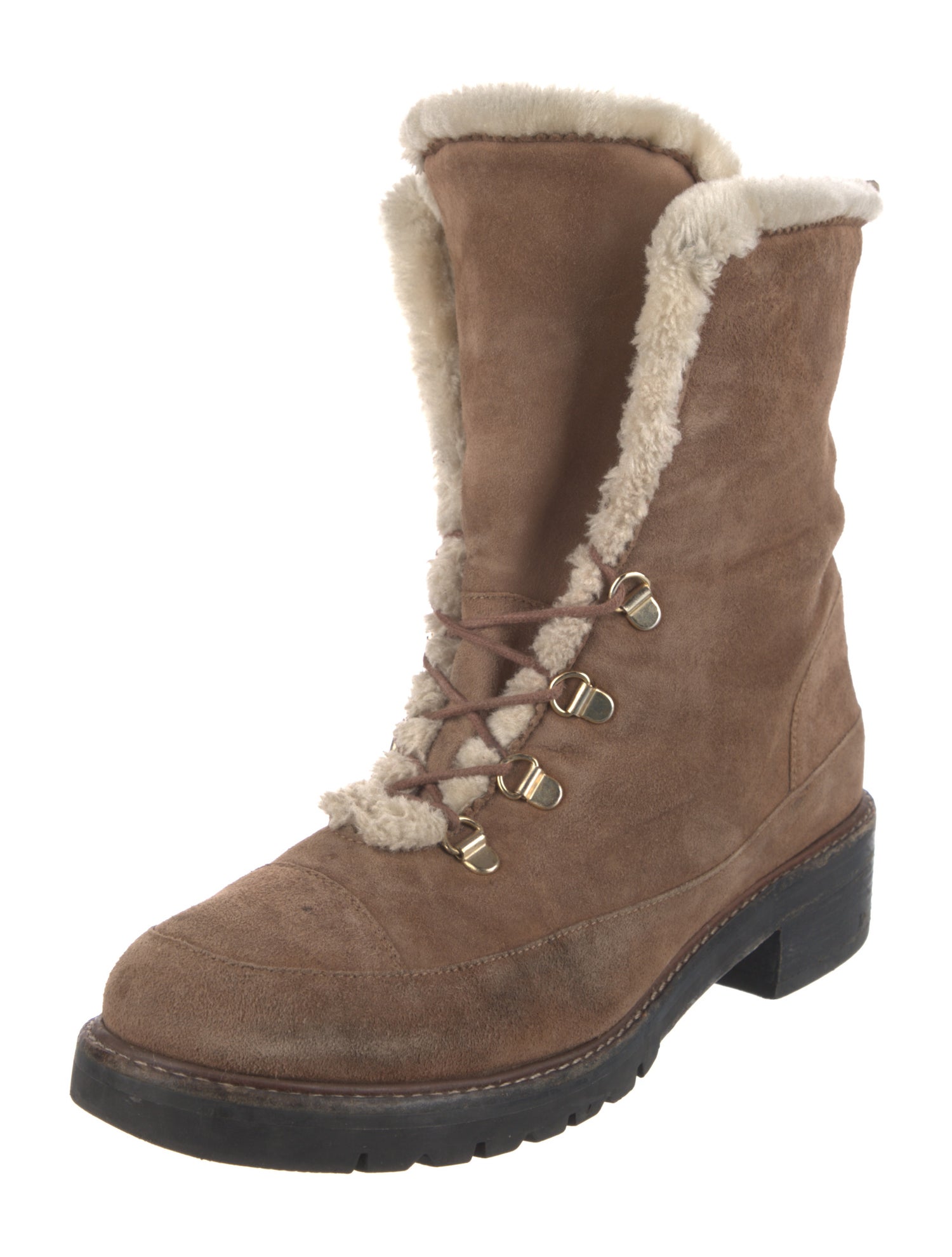 Stuart Weitzman Suede Combat Boots