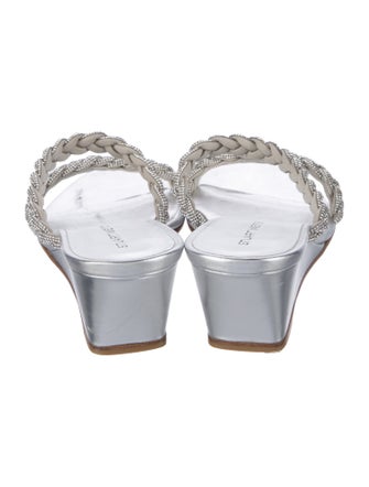 Stuart Weitzman Crystal Animal Print Slides