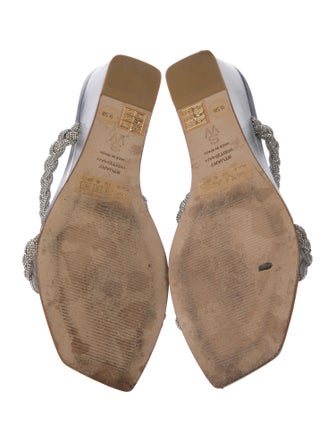 Stuart Weitzman Crystal Animal Print Slides