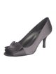 Stuart Weitzman Satin Ruffle Embellishment Pumps