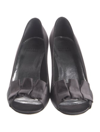 Stuart Weitzman Satin Ruffle Embellishment Pumps
