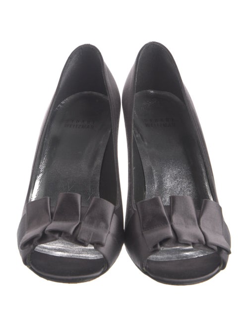 Stuart Weitzman Satin Ruffle Embellishment Pumps