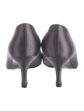 Stuart Weitzman Satin Ruffle Embellishment Pumps