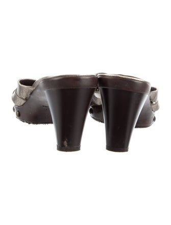 Stuart Weitzman Leather Studded Accents Slides