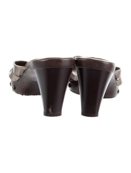 Stuart Weitzman Leather Studded Accents Slides