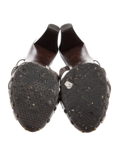 Stuart Weitzman Leather Studded Accents Slides
