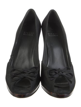 Stuart Weitzman Canvas Bow Accents Pumps