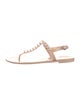 Stuart Weitzman Faux Pearl Accents Rubber T-Strap Sandals