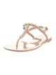 Stuart Weitzman Faux Pearl Accents Rubber T-Strap Sandals