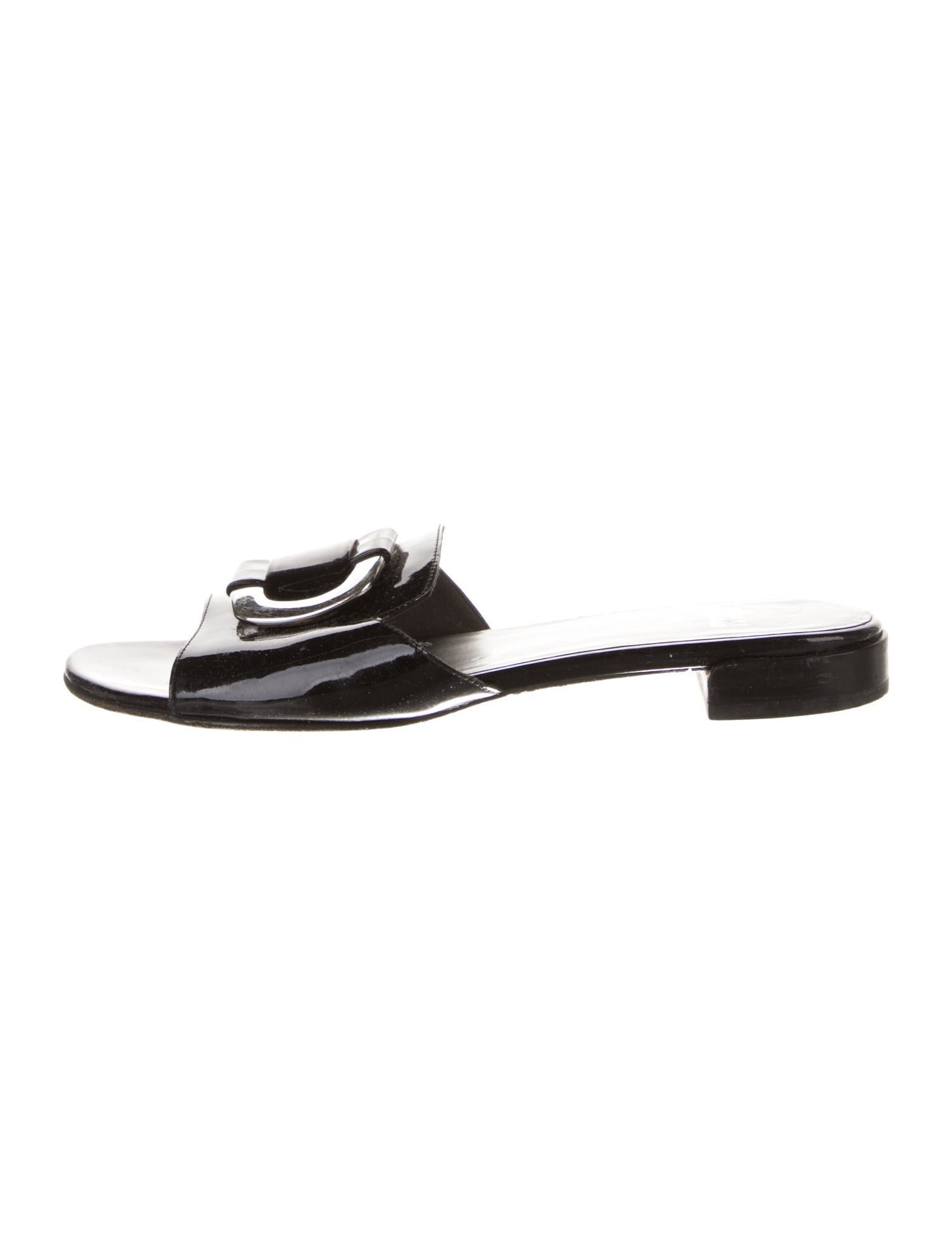 Stuart Weitzman Patent Leather Slides