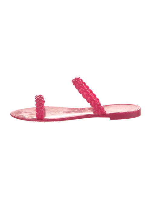 Stuart Weitzman Rubber Braided Accents Slides