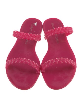 Stuart Weitzman Rubber Braided Accents Slides