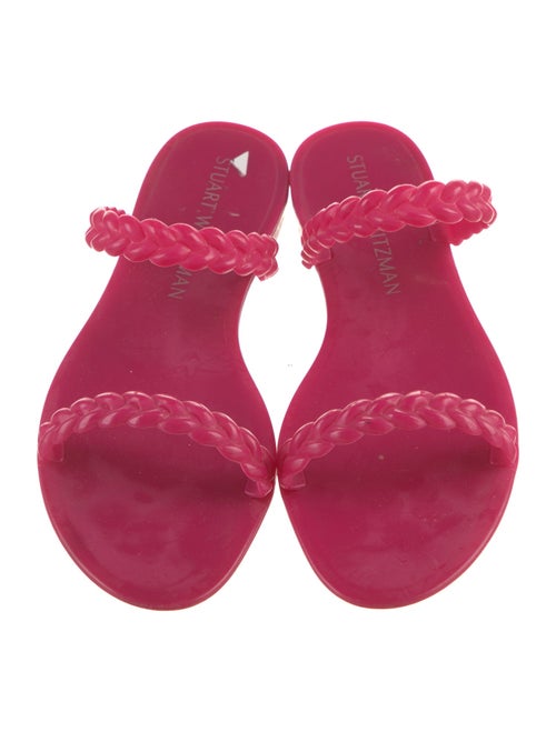 Stuart Weitzman Rubber Braided Accents Slides