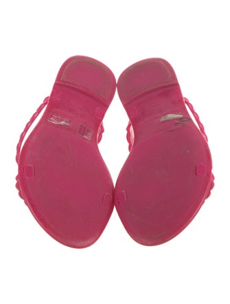 Stuart Weitzman Rubber Braided Accents Slides