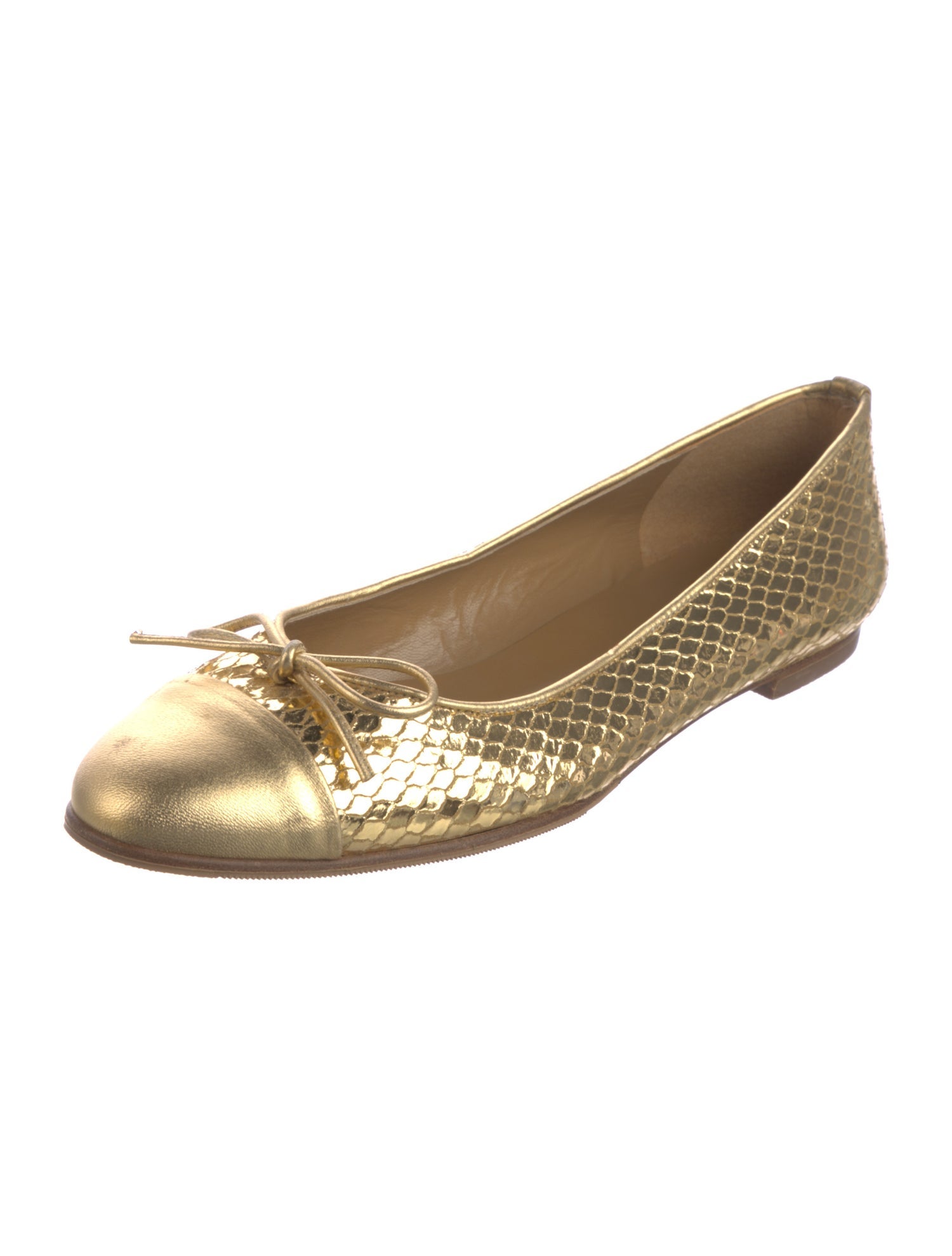 Stuart Weitzman Leather Animal Print Ballet Flats