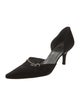 Stuart Weitzman Satin Crystal Embellishments D'Orsay Pumps