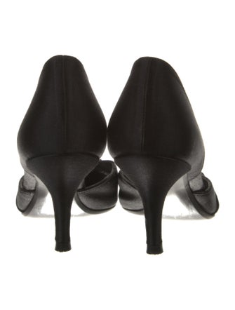 Stuart Weitzman Satin Crystal Embellishments D'Orsay Pumps