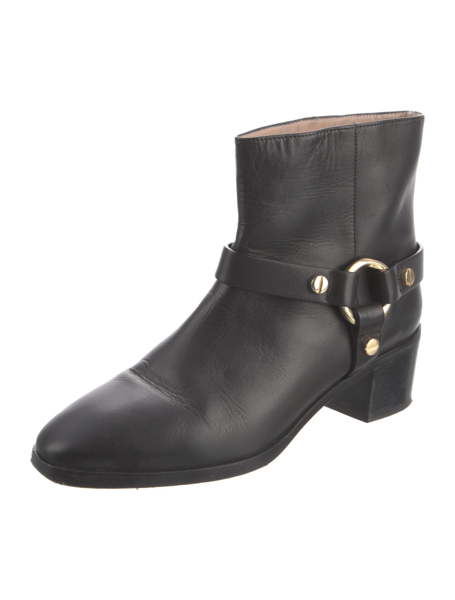 Stuart Weitzman Leather Moto Boots