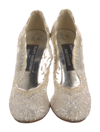 Stuart Weitzman Mesh Lace Pattern Pumps