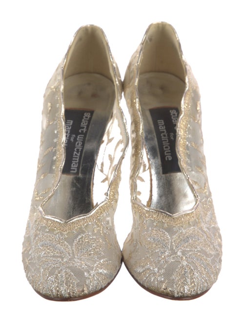 Stuart Weitzman Mesh Lace Pattern Pumps
