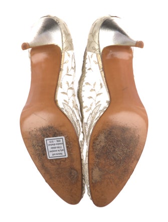 Stuart Weitzman Mesh Lace Pattern Pumps
