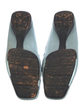 Stuart Weitzman Leather Crystal Embellishments Mules