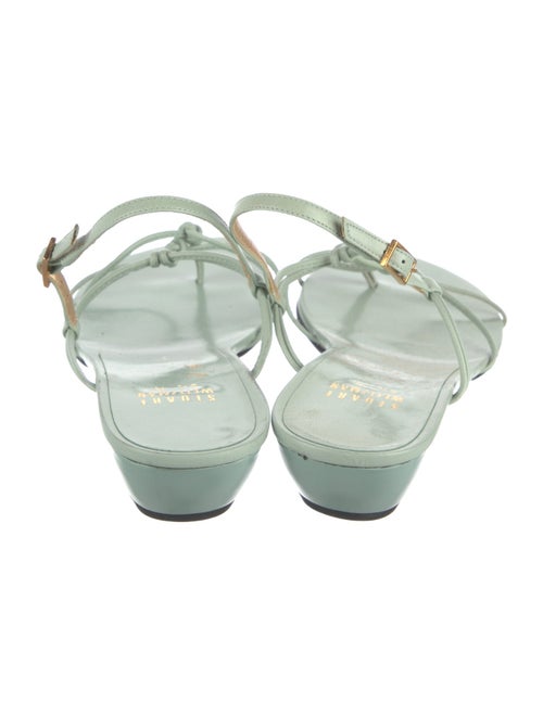 Stuart Weitzman Leather T-Strap Sandals