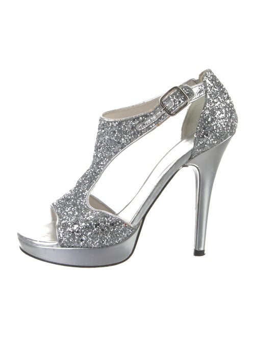 Stuart Weitzman Glitter T-Strap Sandals