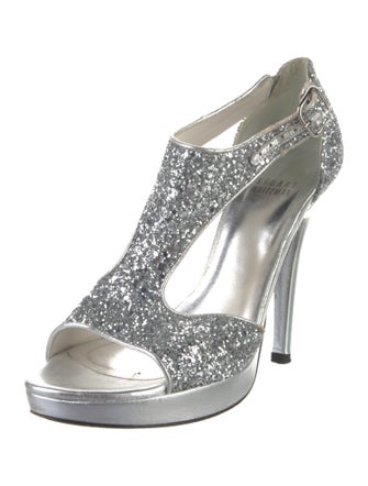 Stuart Weitzman Glitter T-Strap Sandals
