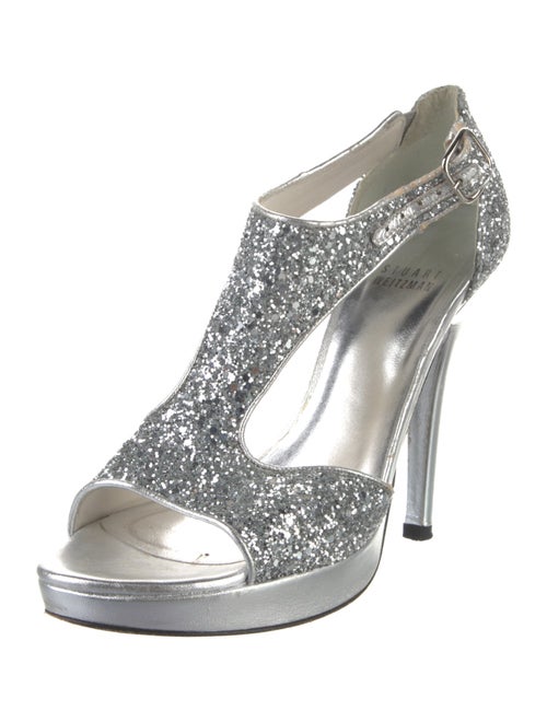 Stuart Weitzman Glitter T-Strap Sandals