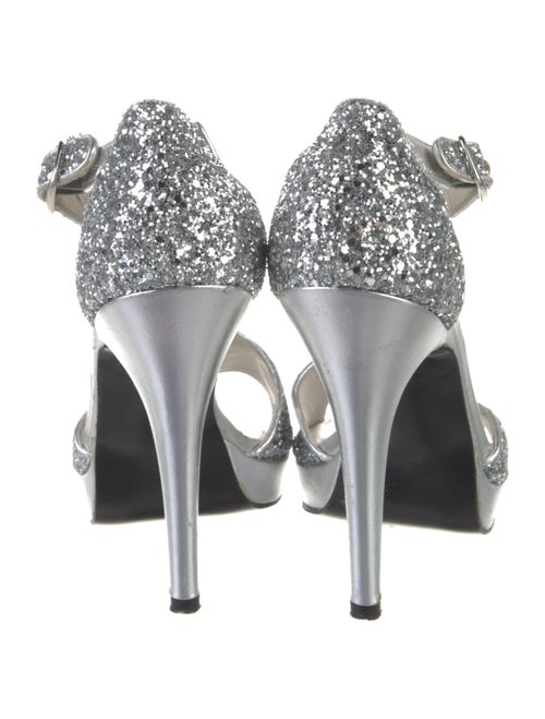 Stuart Weitzman Glitter T-Strap Sandals