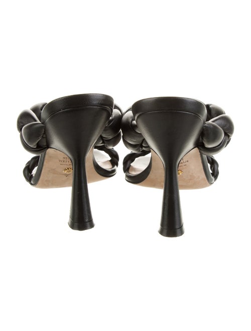 Stuart Weitzman Leather Braided Accents Slides