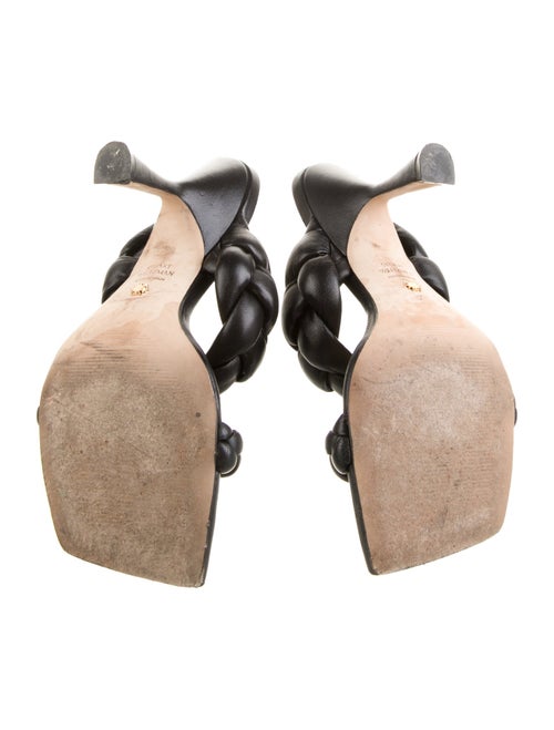 Stuart Weitzman Leather Braided Accents Slides