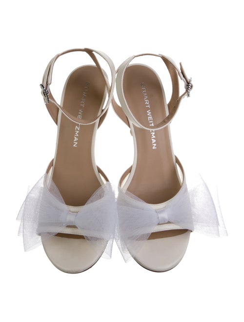 Stuart Weitzman Leather Mesh Accents Sandals