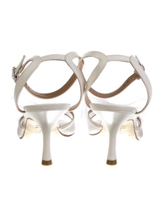 Stuart Weitzman Leather Mesh Accents Sandals