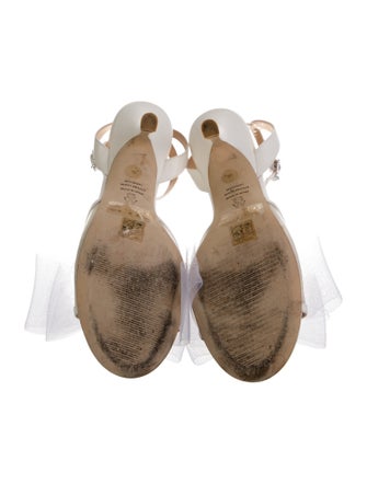 Stuart Weitzman Leather Mesh Accents Sandals