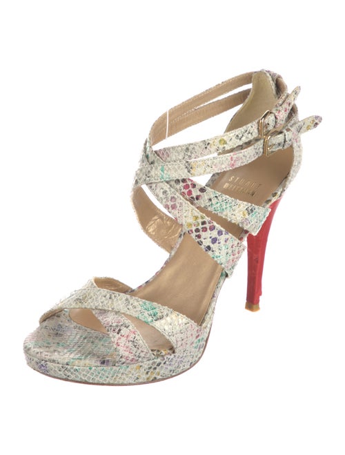 Stuart Weitzman Leather Animal Print Sandals