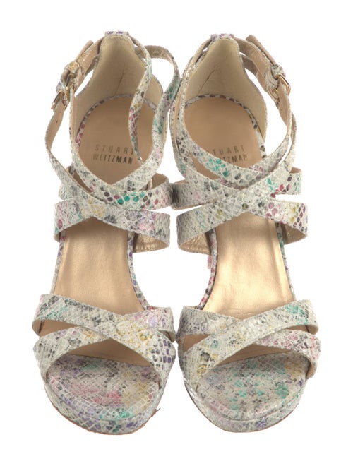 Stuart Weitzman Leather Animal Print Sandals