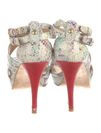 Stuart Weitzman Leather Animal Print Sandals