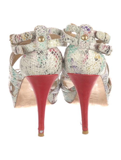 Stuart Weitzman Leather Animal Print Sandals