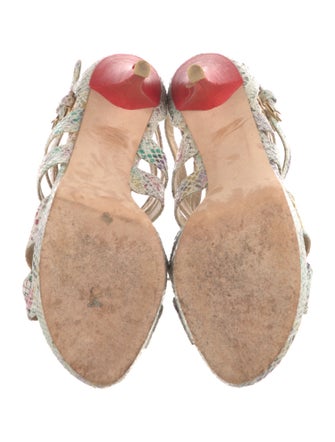 Stuart Weitzman Leather Animal Print Sandals