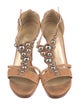 Stuart Weitzman Leather T-Strap Sandals