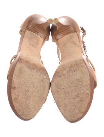 Stuart Weitzman Leather T-Strap Sandals