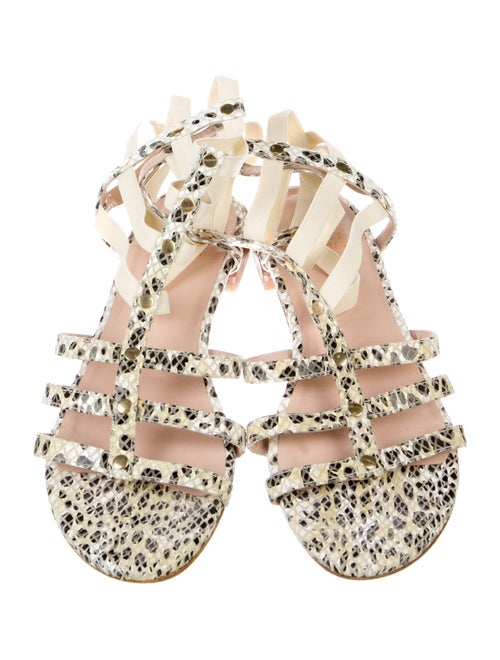 Stuart Weitzman Patent Leather Animal Print Gladiator Sandals