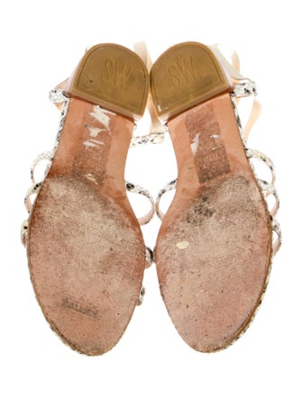 Stuart Weitzman Patent Leather Animal Print Gladiator Sandals