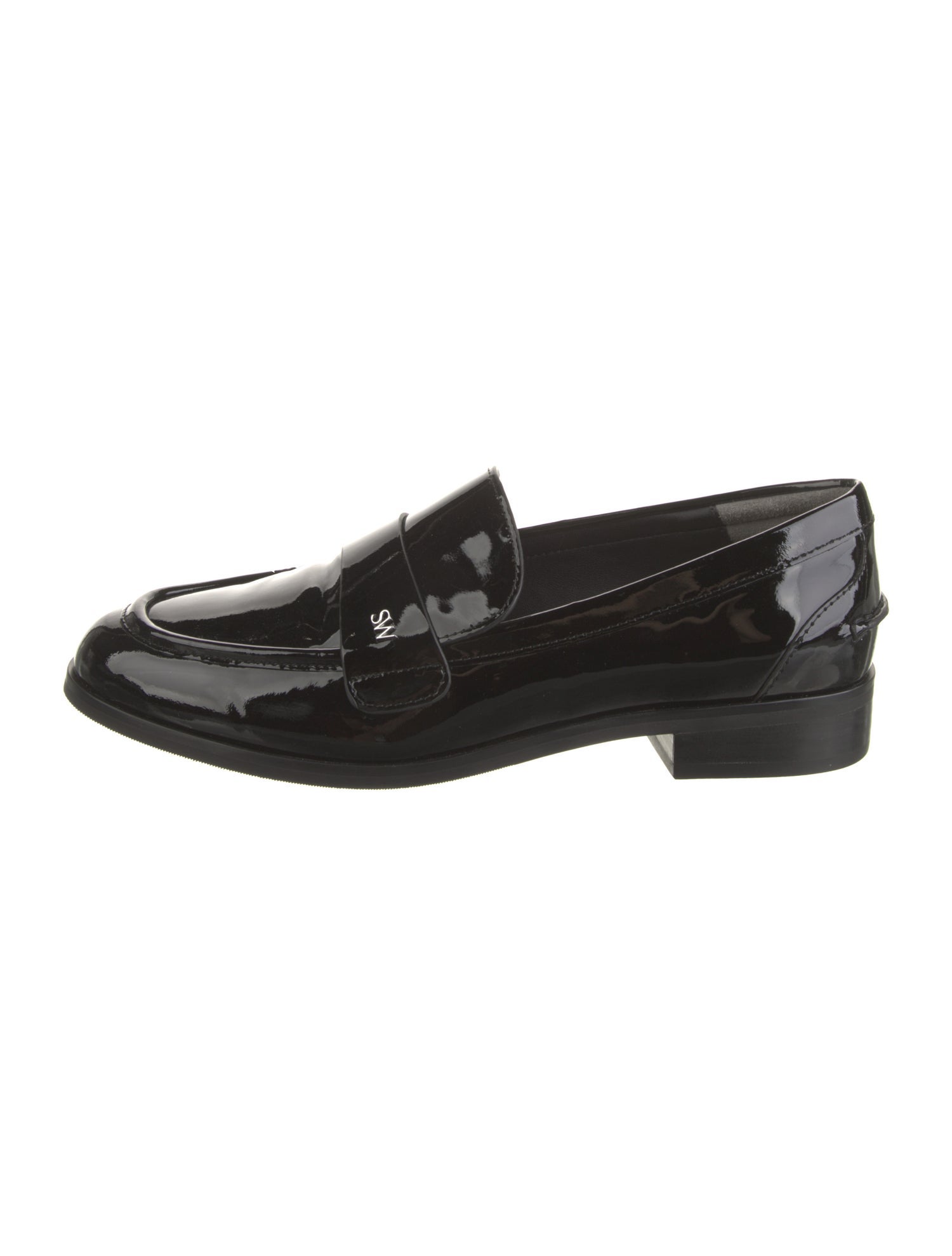 Stuart Weitzman Patent Leather Tassel Accents Loafers