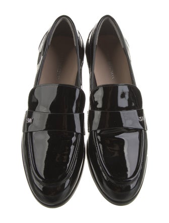 Stuart Weitzman Patent Leather Tassel Accents Loafers