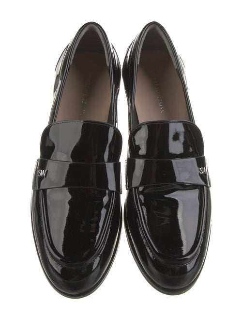 Stuart Weitzman Patent Leather Tassel Accents Loafers